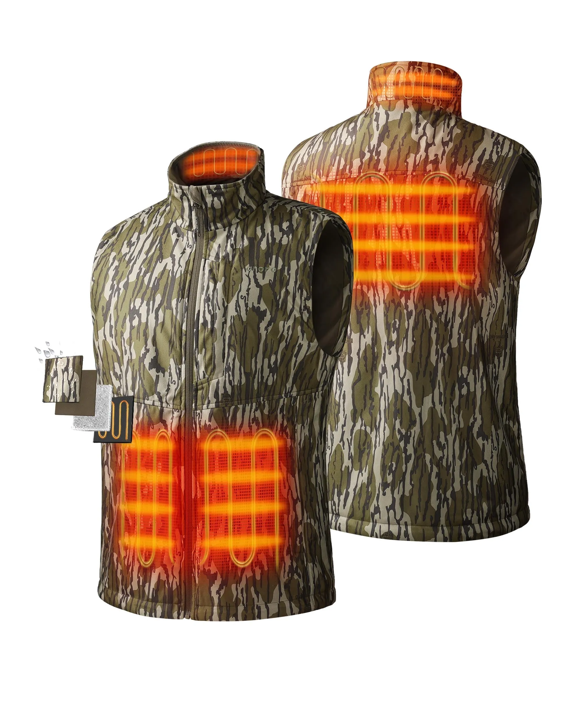 Men's Heated Hunting Vest - Mossy Oak® Bottomland Pattern