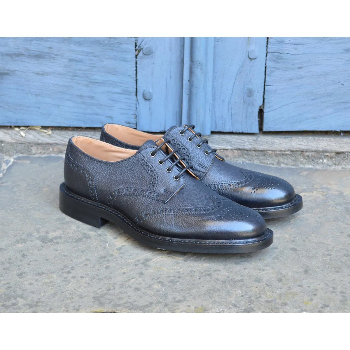 NPS WILSON Brogue Shoes - Black Grain with Itshide Sole