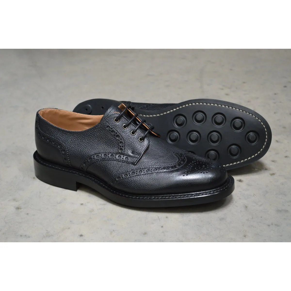 NPS WILSON Brogue Shoes - Black Grain with Itshide Sole