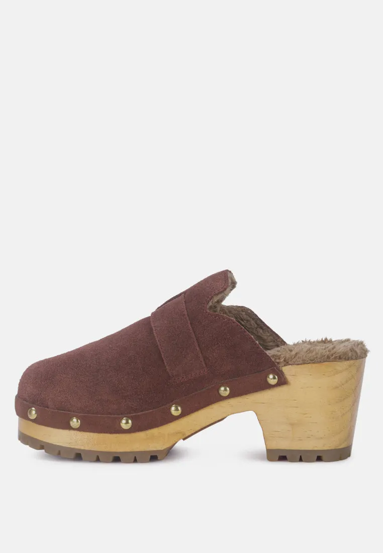 Prunus Buckled Suede Round Toe Mule Clogs By Ruw