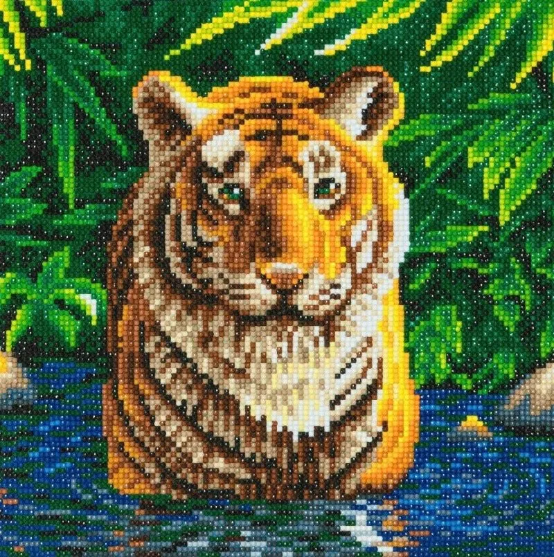 "Tiger Pool" Crystal Art Kit 30x30cm