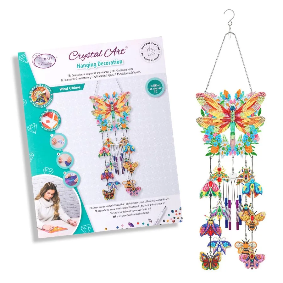 "Wind Chime" Crystal Art Wooden Hanging Decoration