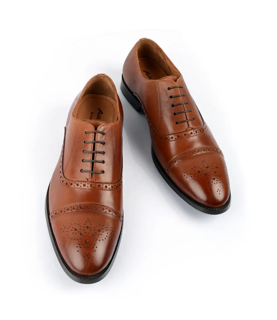 Semi-Brogue Oxfords - Caramel