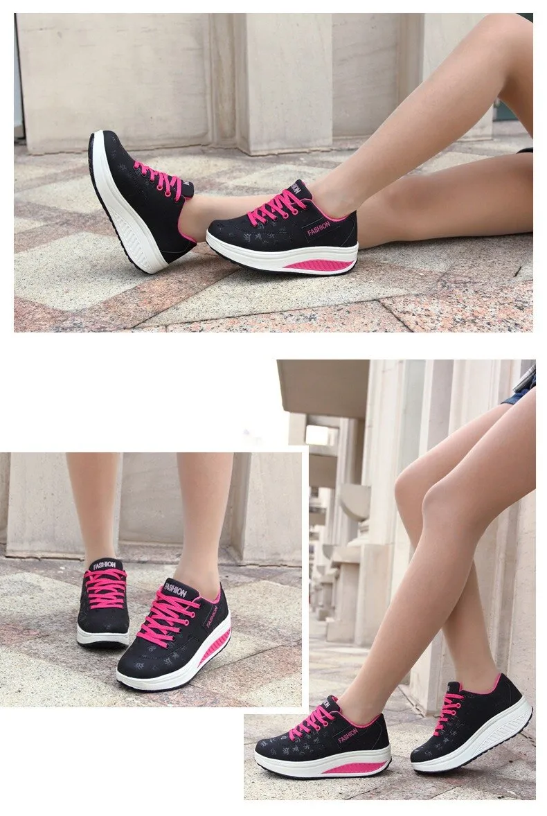 Shoes Women Mesh Flat Sneakers Platform Loafers Breathable Air Mesh Swing Wedges Breathable Flats