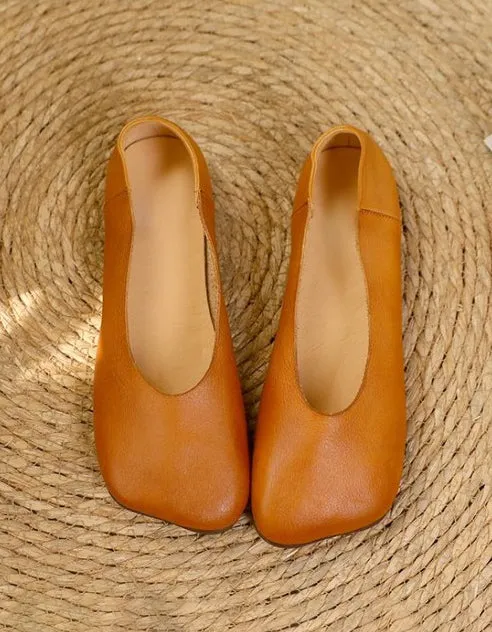 Square-Toed Soft Bottom Retro Flat Shoes