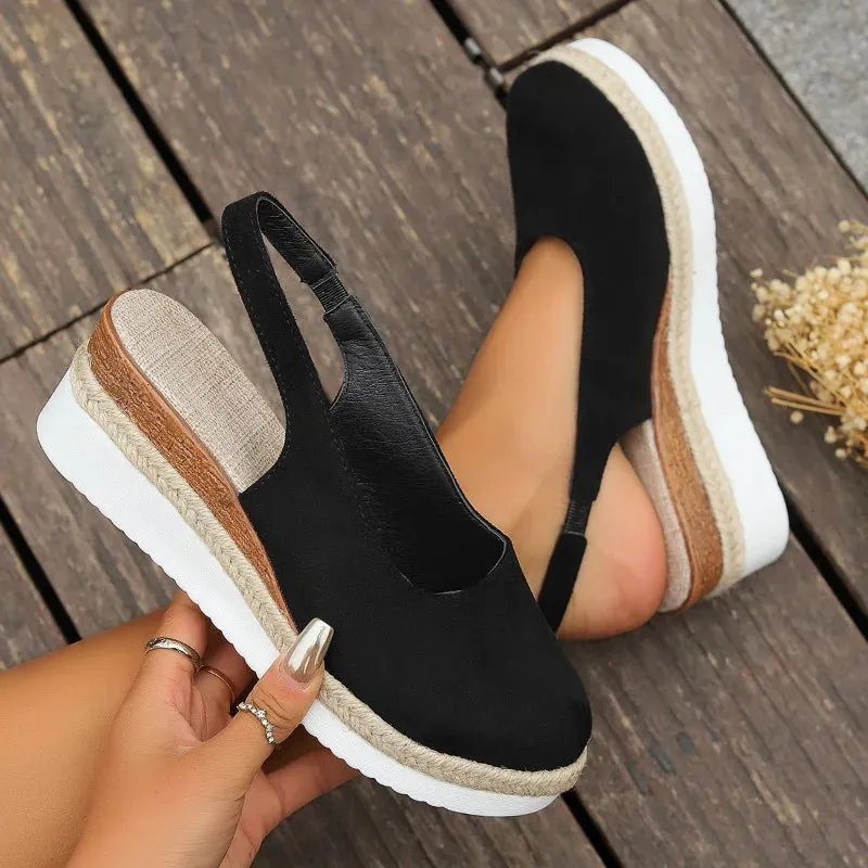 Summer Women Plain Wedge Sandals Bohemian Handmade Ladies Casual Comfortable Espadrilles Platform Pumps Shoes Sandalias De Mujer