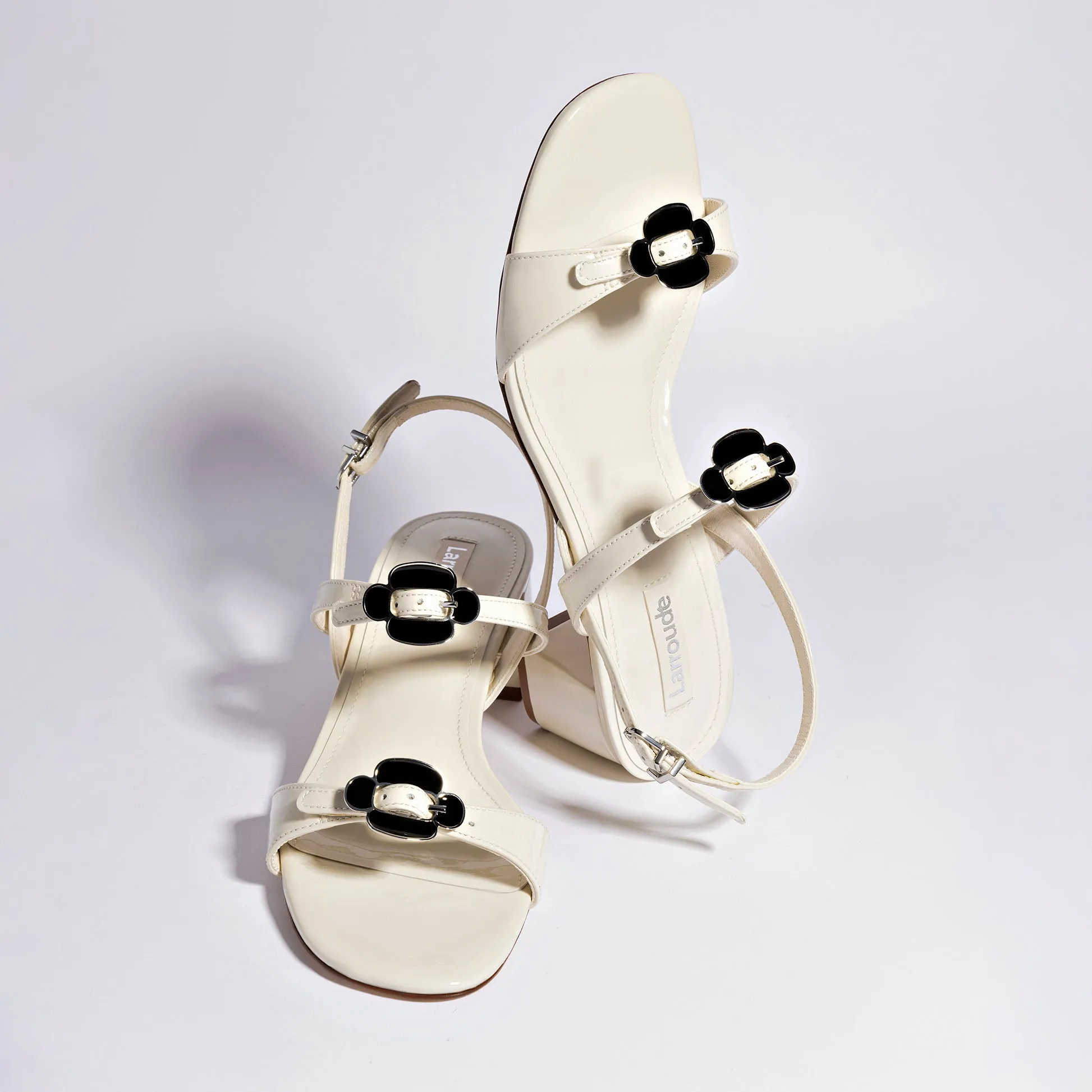 Tinx Block In Ivory Patent Leather