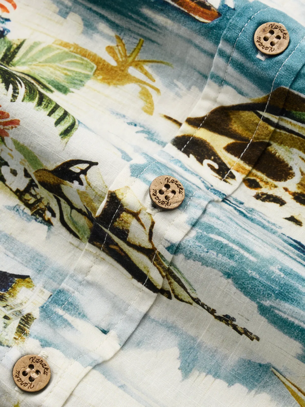 Tranquil Tropical Island Life Cotton Shirt