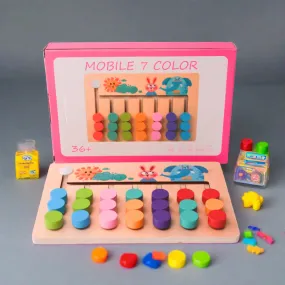 Wooden Mobile 7 Colour match Toy for kids Age 3 