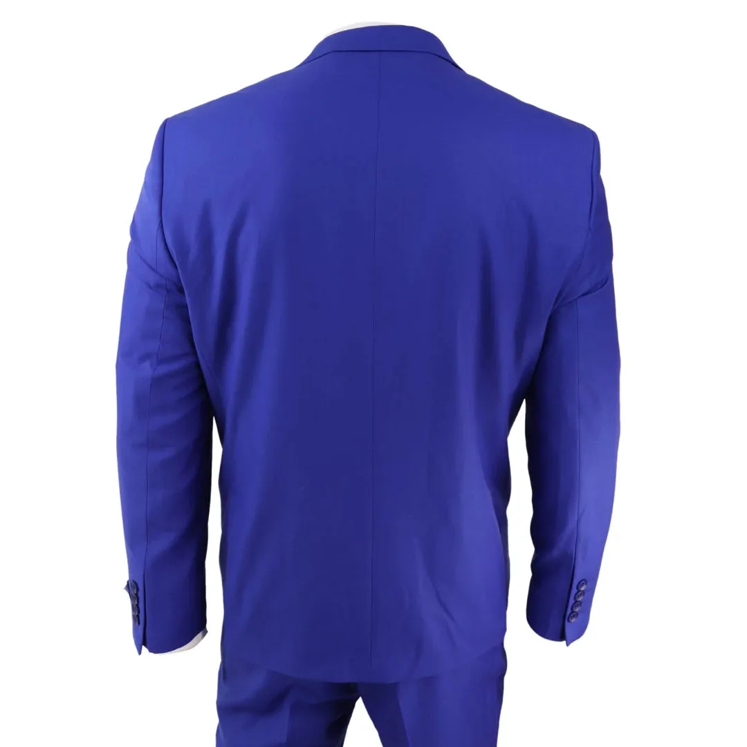 ws16 - Men's 3 Piece Royal Blue Suit Best Man Groom Prom Wedding