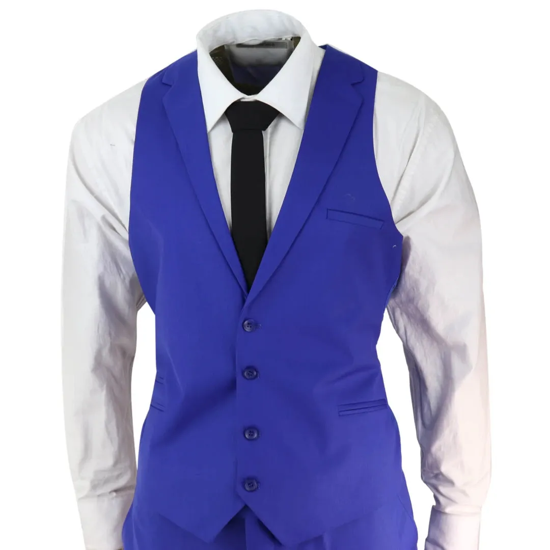 ws16 - Men's 3 Piece Royal Blue Suit Best Man Groom Prom Wedding